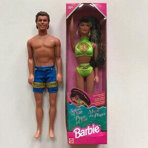 1996 Splash n Color Kira and Ken Barbie Doll in Package NIB Mattel